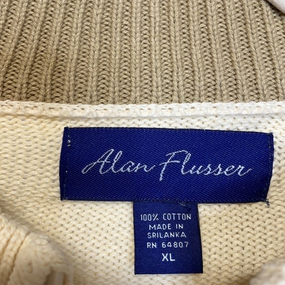 Vintage Cable Knit Alan Flusser Cardigan Sweater - Picture 3 of 8